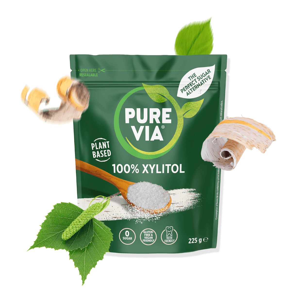 Pure Via 100% Xylitol Plant Based 225g